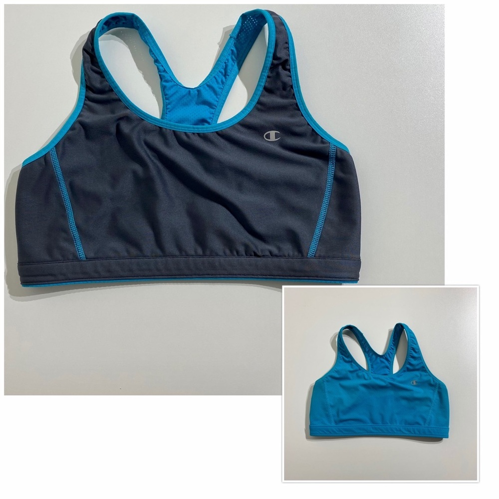 CHAMPION SPORTS BRA Reversible  Blue/Gray Size S